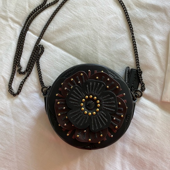 Black and Brown Floral Women's Bag - Picture 5 of 12